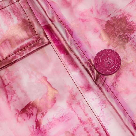 NEW L'AGENCE - Size S, Safiya Transparent Raincoat, White Pink Large Porcelain - Picture 7 of 7